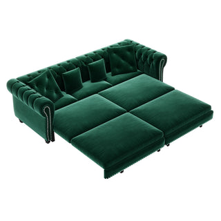 3 In 1 Pull Out Convertible Sleeper Sofa Bed, King Size, Chaise Lounge