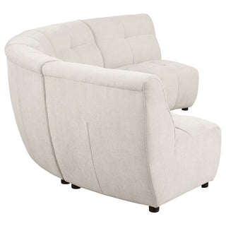 Oliver - 5 Piece Upholstered Sectional Sofa With Curved Silhouette - Ivory