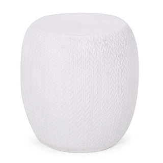 Outdoor Lightweight, Concrete Side Table - Antique White