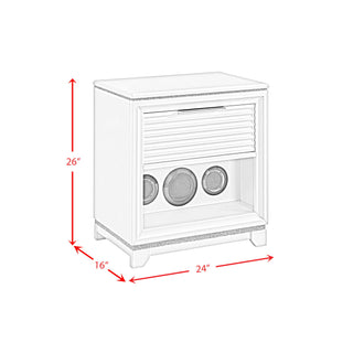 Denmark - 1-Drawer Nightstand With Speaker And USB - White