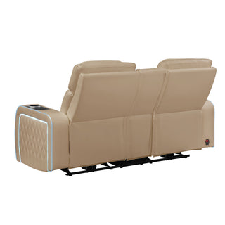 Electra - Power Reclining Loveseat With Power Headrests, Console, Speakers, Massage, LED Lighting And USB Control