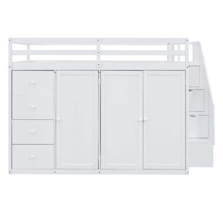 Loft Bed With Built In Wardrobes, Cabinets And Drawers