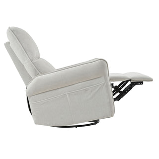 270° Power Swivel Rocker Glider Recliner Chair With USB Ports