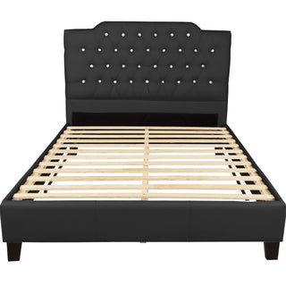 Modern Bed Frame With Tufted Upholstered Headboard