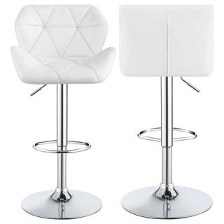 Kerwin - Upholstered Adjustable Bar Stool (Set of 2) - White