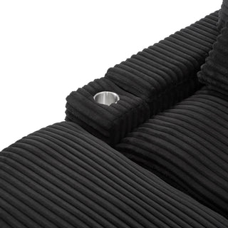 Convertible Loveseat Sofa With Storage, USB Ports, Cup Holders