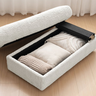 Oversized Chaise Lounge Indoor Rabbit Fur Sofa Bed With Storage Ottoman And Armrests Cup Holders With Deep Seat