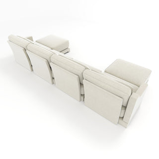 Stylish Sofa With Ottoman And Lumbar Pillows, Ergonomic Design