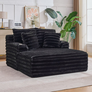 Oversized Chaise Lounge Chair Indoor With Pillows For Living Room