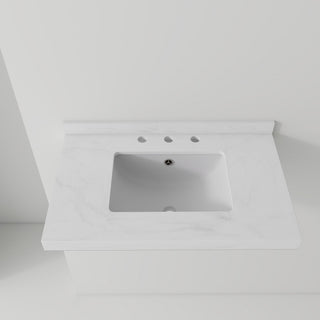 Basin Sink, 0.6" Ultra Thin Profile, Triple Faucet Holes, Sink Only