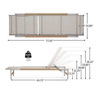 Hargrove - Outdoor Patio Aluminum Chaise Lounge (Set of 2) - Natural / Silver