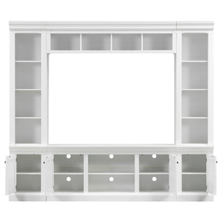 TV Stand With Hutch, Large Entertainment Center With Adjustable Shelves