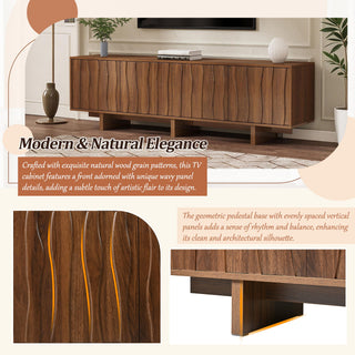 Retro Style TV Stand With Wavy Door