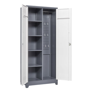 Lockers With Locking Doors, Adjustable Shelves, High Broom Tool Storage Cabinet
