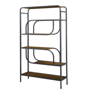 Geometric Bookcase / Display Rack - Black / Brown