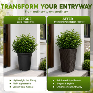 Solhome - Indoor / Outdoor Decorative Planter With Removable Insert (Set of 2) - Brown Ebony