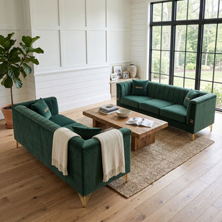 Upholstered 3 Seater Sofas Living Room Furniture (Set of 2)