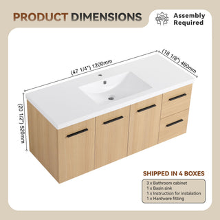 Floating Bathroom Vanity With Sink, Modular Cabinet