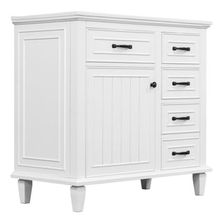 Modern Bathroom Vanity With Sink Top, Flip Drawers, Adjustable Shelf