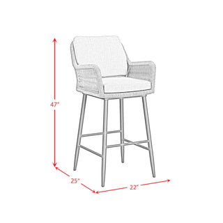 Bayhill - Fabric Barstool (Set of 2) - Black / Gray