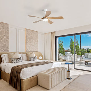 45" Ceiling Fan With DC Motor Smart App Control Quiet Reversible Operation Dimmable Lighting And Timer