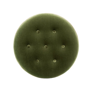 Maribel - Round Accent Ottoman - Olive Green