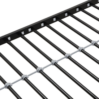 Modern Metal Bunk Bed With Side Ladders And Guardrail