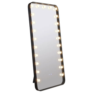 Villancourt - LED Standing Mirror With Speakers - Black