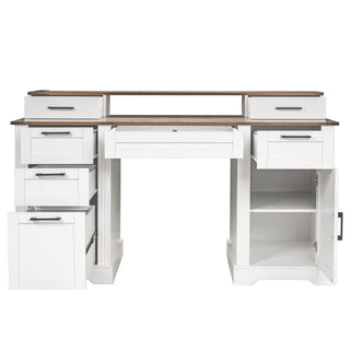 Office Desk With Charging Station & Storage Cabinet