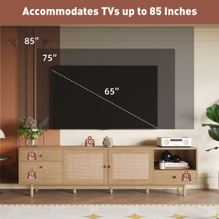 TV Stand With Doors - Natural