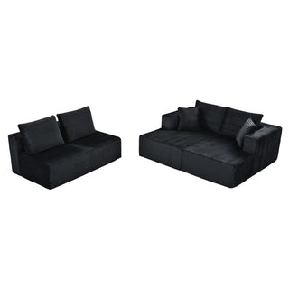 U-Shaped Modular Sectional Sofa With Double Chaise, Oversized Deep Seat For Living Room