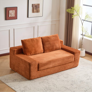 Comfortable Deep Seat Loveseat Sofa Bed, Reversible Cushion With Pillows