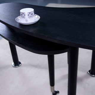 Rotatable Cocktail Table With Solid Legs, 360 Degree Rotating