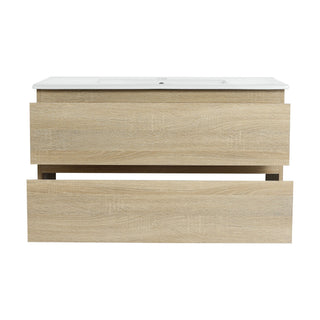 Wall Mounted Bathroom Vanity & Sink, 2 Soft Close Drawers