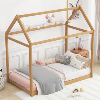 Wooden House Shaped Bed