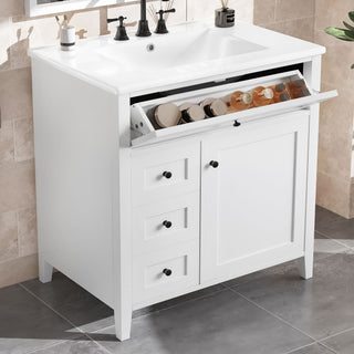 Modern Bathroom Vanity With Sink, 3 Drawers And Adjustable Shelf