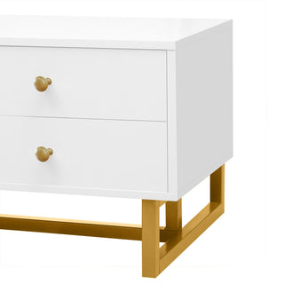TV Media Console Table, TV Stand With Storage For Living Room - White