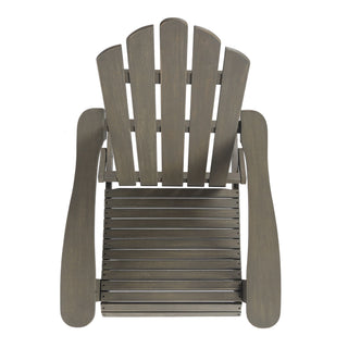 Outdoor Foldable Adirondack Chair With Hand Crafted Details - Gray
