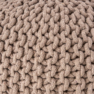 Moro - Knitted Round Pouf With Pumpkin Shape