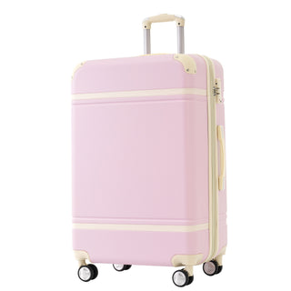 Hardshell Luggage Set With Double Spinner Wheels, Tsa Lock, Lightweight Suitcase, 24" With Bags - Light Pink