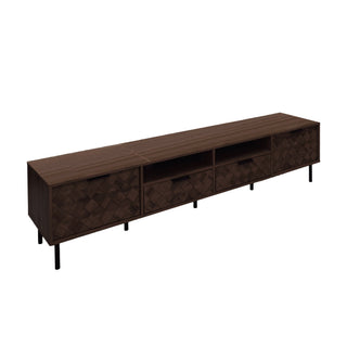 TV Stand For TVs Up To 85" With Closed Storage, Soft Closing Hinges, Living Room Entertainment Center - Walnut