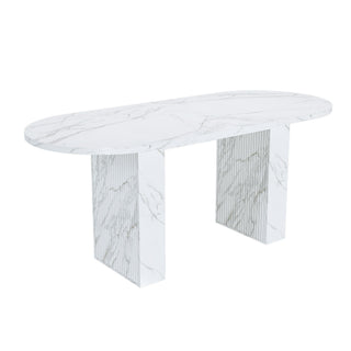 Modern Farmhouse Oval Dining Table With Slim Base