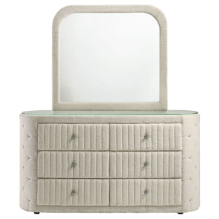 Santiago - 6 Drawer Dresser With Mirror - Ivory