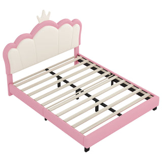 Upholstered Princess Platform Bed With Crown Headboard