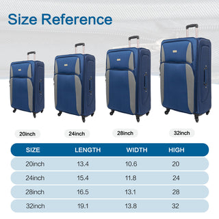 4 Piece Set Softshell Luggage