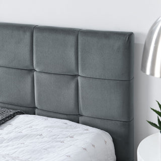 Mid-Century Storage Upholstered Tufted Bed Frame With Backrest And Armrests