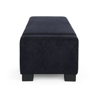 Textured Fabric Ottoman Bench With Hinged Lid
