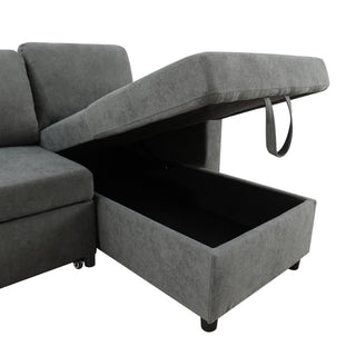 L - Shaped Convertible Sofa Bed With Storage Chaise