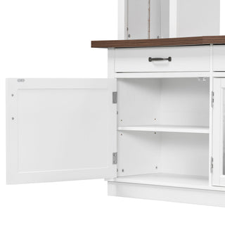 Extra Long TV Stand With 7 Color LED Lights, Adjustable Shelves & Storage Cabinets