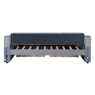 Upholstered Daybed With Storage Armrests And USB Port